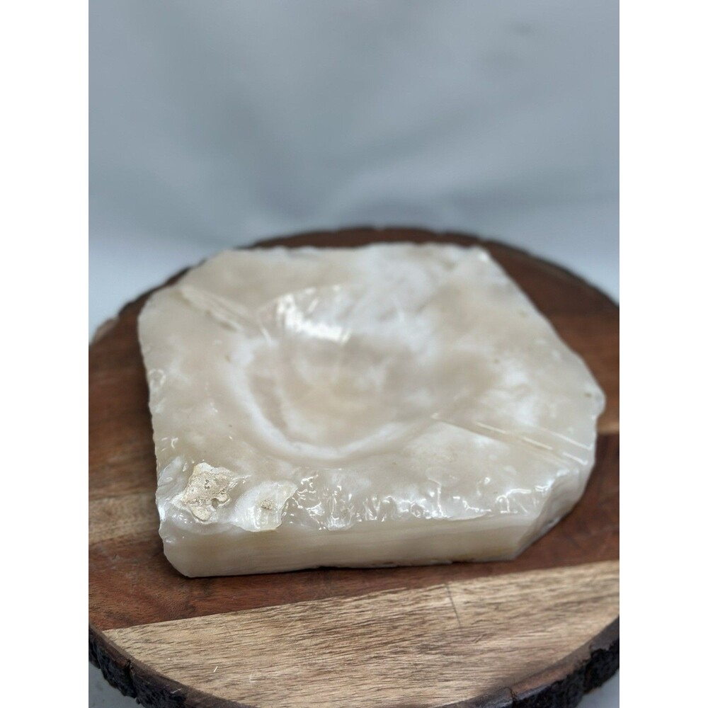 Heavy Raw Edge Marble Agate Stone Cigarette Cigar Ashtray Paperweight